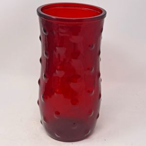 Vintage Hoosier Glass Red Bubble Texture Vase